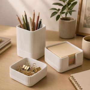 Concrete desk organizer set of 3.