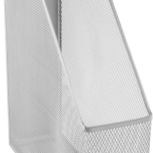 Silver steel wire desk file and magazine holder, 4-pack.