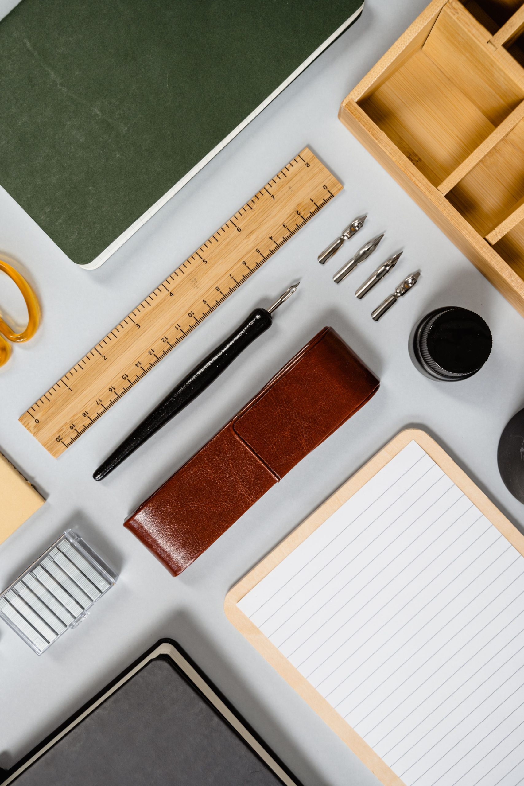 Stationery and desk setup